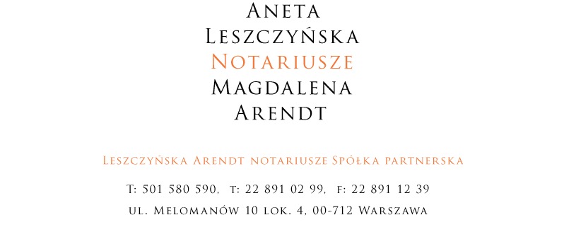 Kancelaria notarialna Aneta Leszczyńska Magdalena Arendt