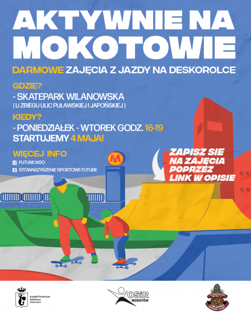 Deskorolka w ruch! Mokotów zaprasza na bezpłatne zajęcia dla młodych