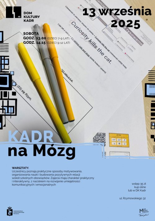 Kadr na mózg - cykl warsztatów dla dzieci (7-12 lat + opiekun)