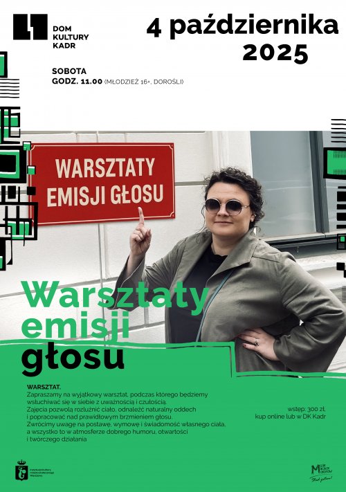 Warsztat emisji głosu - dla młodzieży (16+) i dorosłych