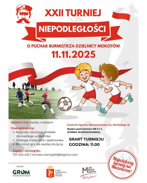 XXII Turniej Niepodległości o Puchar Burmistrza Dzielnicy Mokotów!