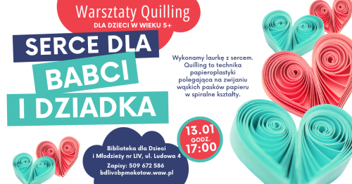 Serce dla babci i dziadka - technika quilling
