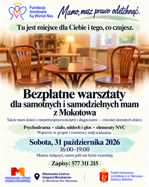 Bezpłatne warsztaty dla samotnych / samodzielnych mam