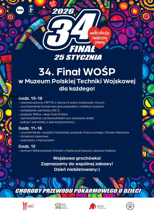 34. Finał WOŚP w Muzeum Polskiej Techniki Wojskowej dla każdego!
