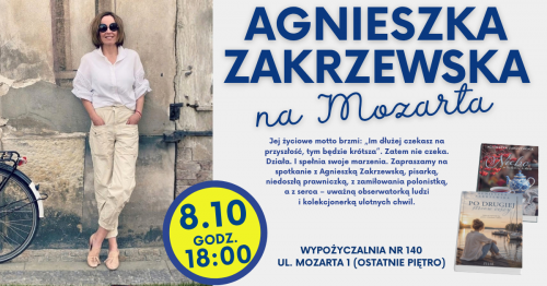 Agnieszka Zakrzewska na Mozarta - spotkanie autorskie